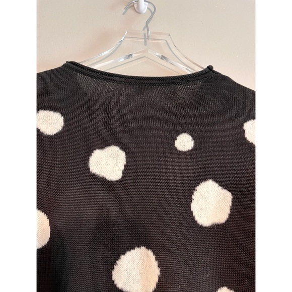 Bela NYC Black White Polka Dot Merino Wool Blend Sweater Size Small - Picture 15 of 15